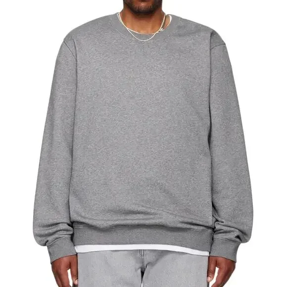 NWT SKIMS Men's Lounge Fleece Crewneck Sweatshirt Dark Heather Grey Small - Picture 1 of 8